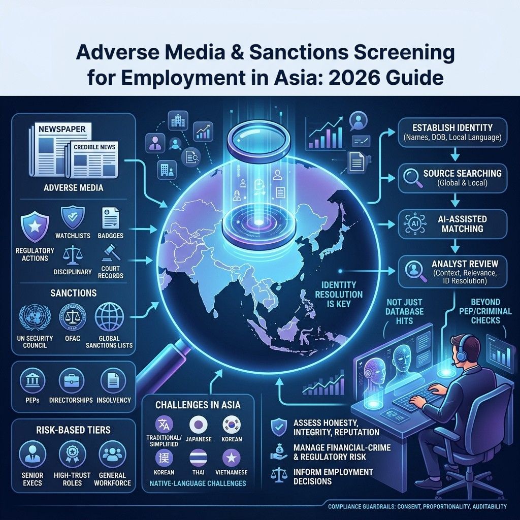 Adverse Media & Sanctions Screening for Employment in Asia 2026 Guide