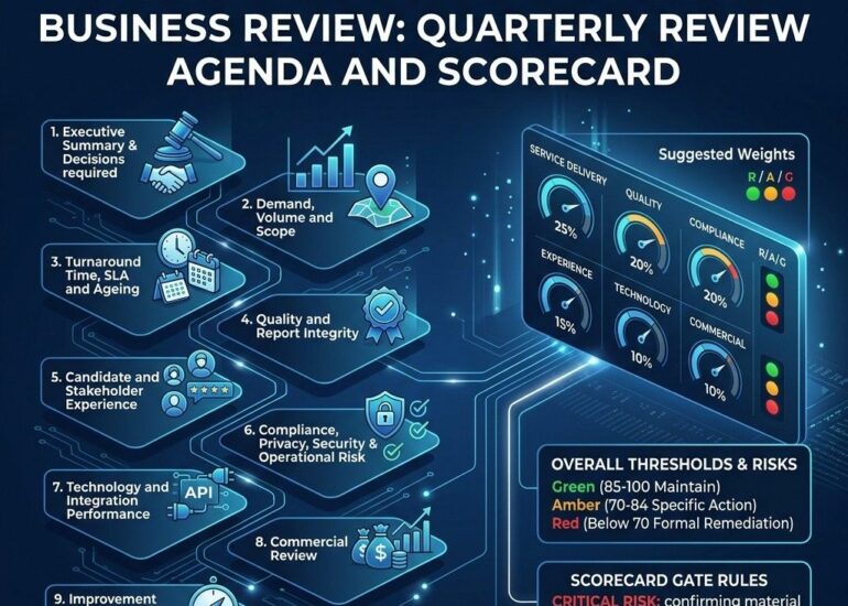 Background-Screening Vendor Business Review Quarterly Review Agenda and Scorecard